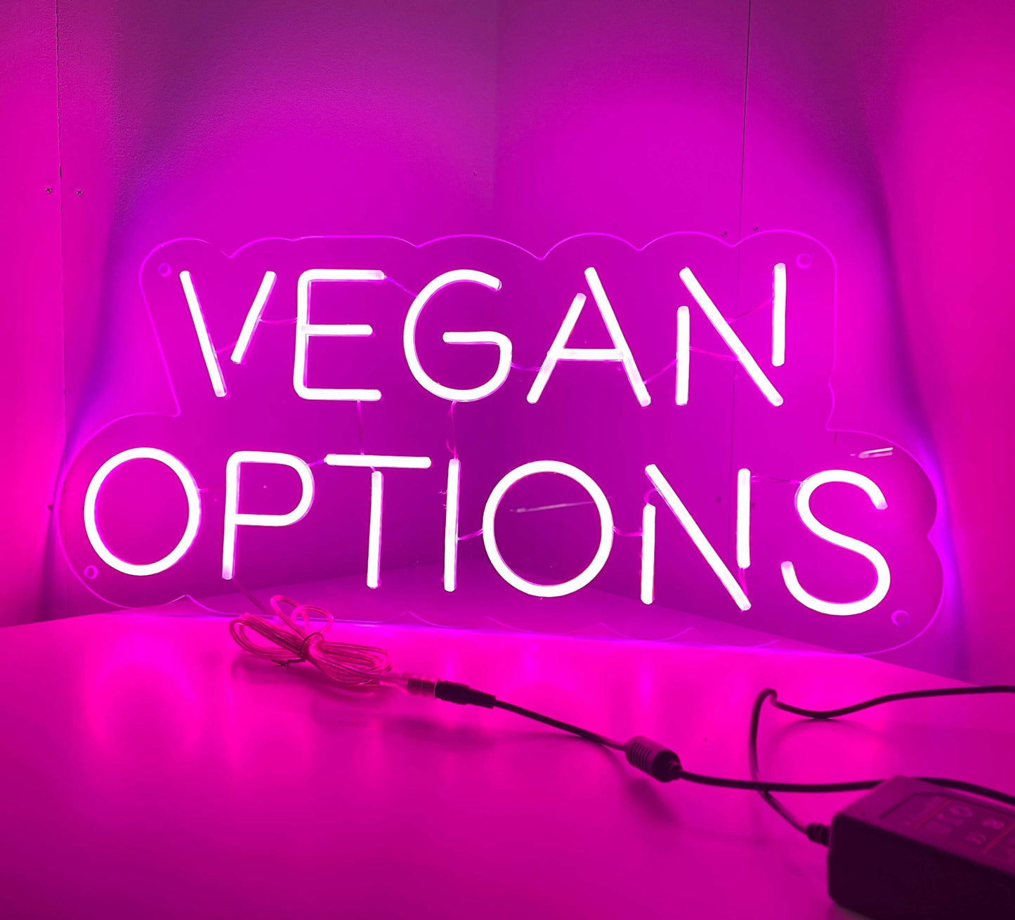 Neonreclame met veganistische opties - The Art Neon