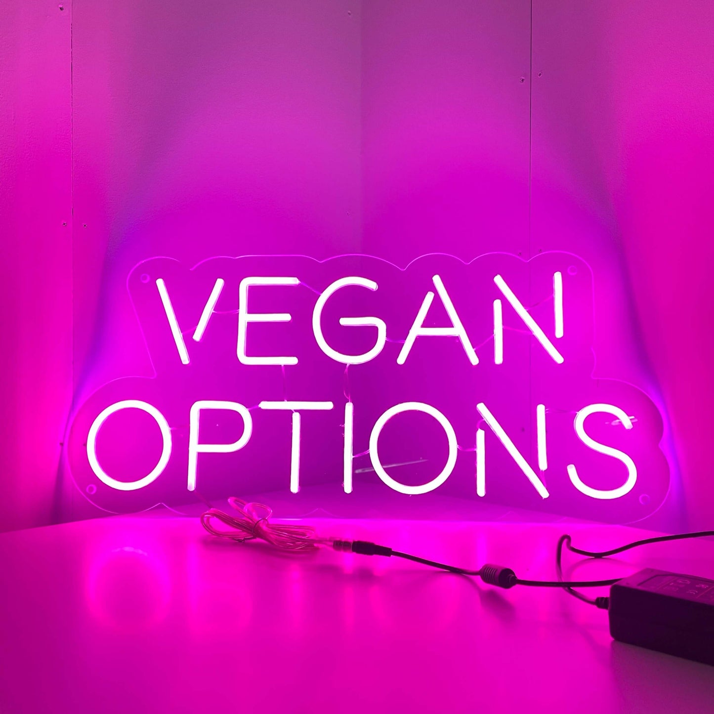 Neonreclame met veganistische opties - The Art Neon