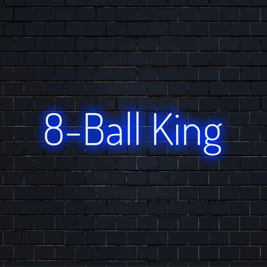 Op maat gemaakt LED-neonbord van een 8-ball met een kroon; perfect voor een unieke neonmuurdecoratie of een gepersonaliseerd neonlichtontwerp.
