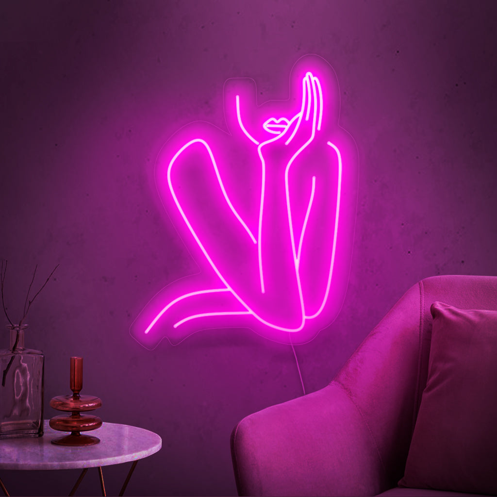 "Abstract Art Woman Neon Sign" straalt moderne verfijning uit met zijn chique silhouet. Verfraai uw ruimte direct met deze stijlvolle neonlamp en voeg een vleugje eigentijdse elegantie toe aan elke setting.