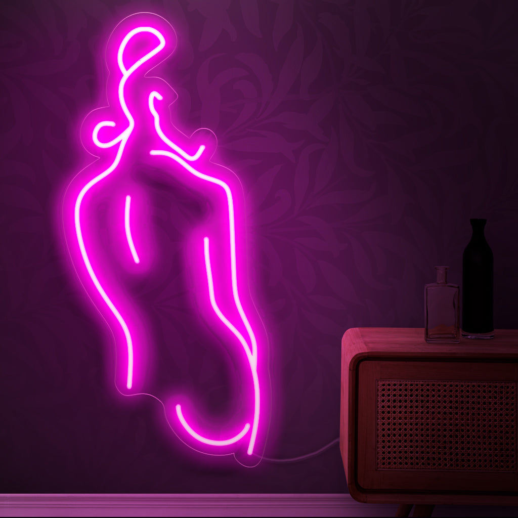 "Abstract Art Woman Silhouette Neon Sign" - Een betoverend neonlicht dat het abstracte silhouet van een vrouw laat zien en moderne elegantie toevoegt aan uw interieur.