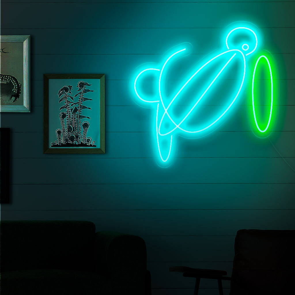 "Abstract Line Art Neon Sign" - Een strak neonlicht met abstracte lijnen, dat minimalistische verfijning en moderne charme in uw leefruimte brengt.
