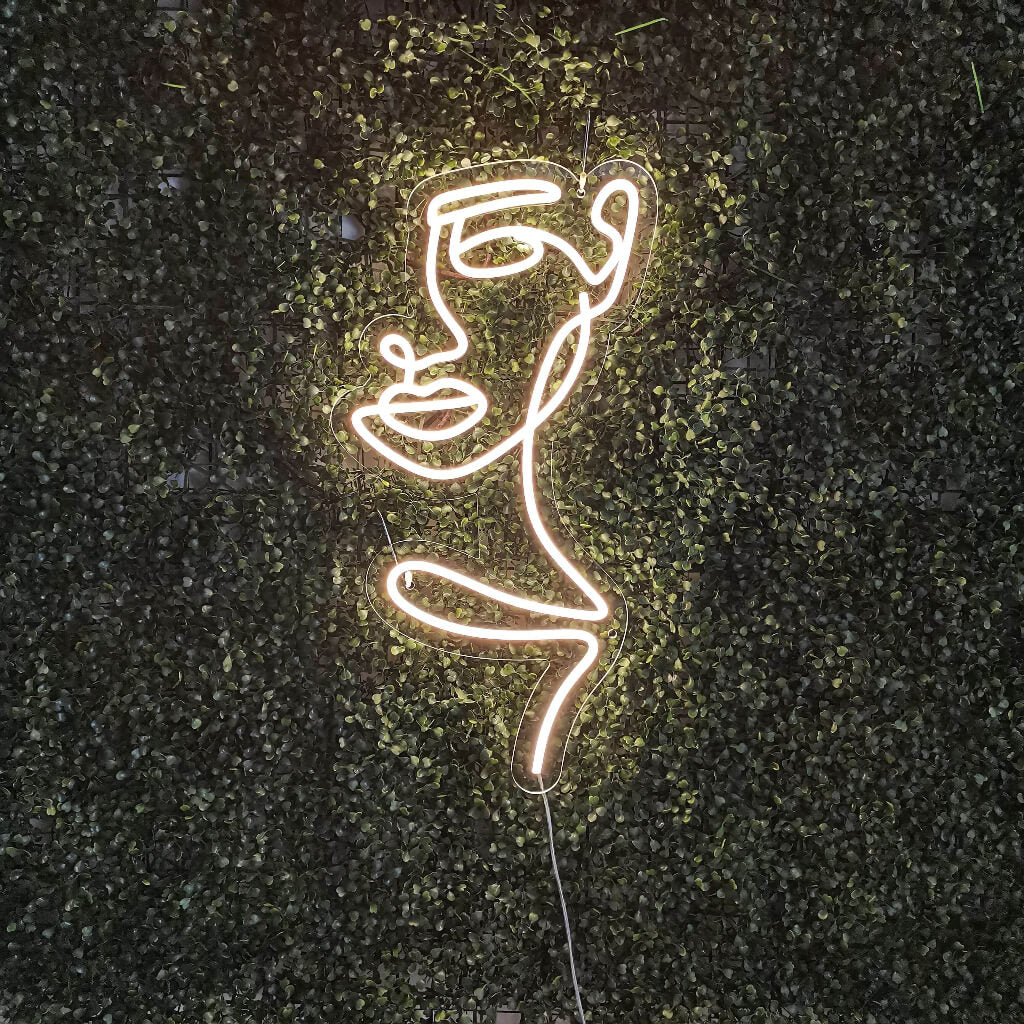 Abstract Neonbord met Vrouwengezicht - The Art Neon