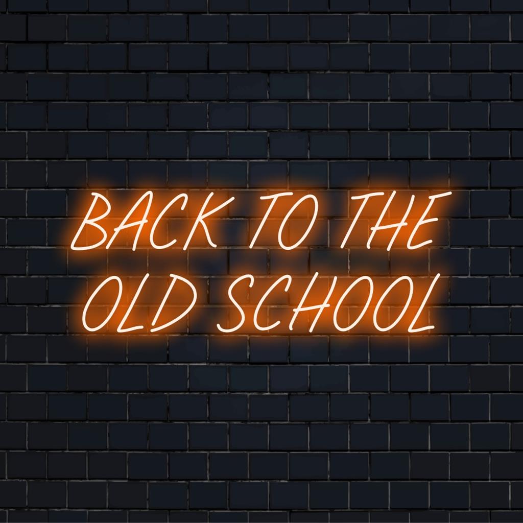 LED-neonreclame met de titel Back To The Old School, een mix van nostalgische sferen en moderne gloed, perfect voor liefhebbers van vintage decoratie.