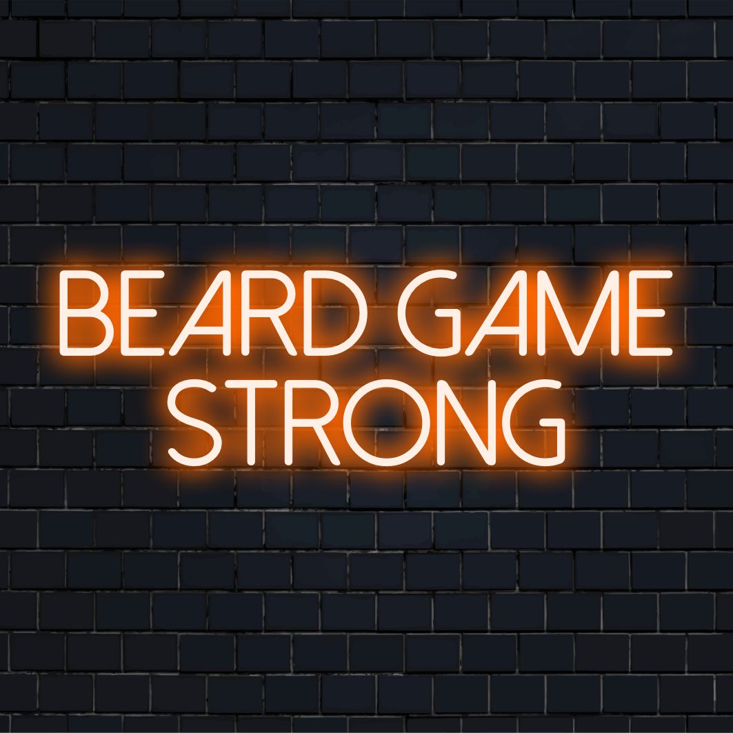 Kleurrijk Beard Game: een krachtig LED-neonbord voor gepersonaliseerde decoratie. Perfect voor levendige wanddecoratie en een statement-sfeer.
