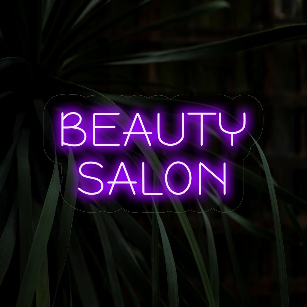 "Beauty Salon Neon Sign" - Een chique neonlamp met de tekst "Beauty Salon", die verfijning en elegantie toevoegt aan uw schoonheidssalon of spa.