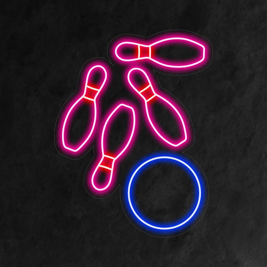 "Bowling Neon Sign" is een leuke en energieke toevoeging aan uw entertainmentinterieur. Een neonlicht dat de spanning van bowlen vastlegt.
