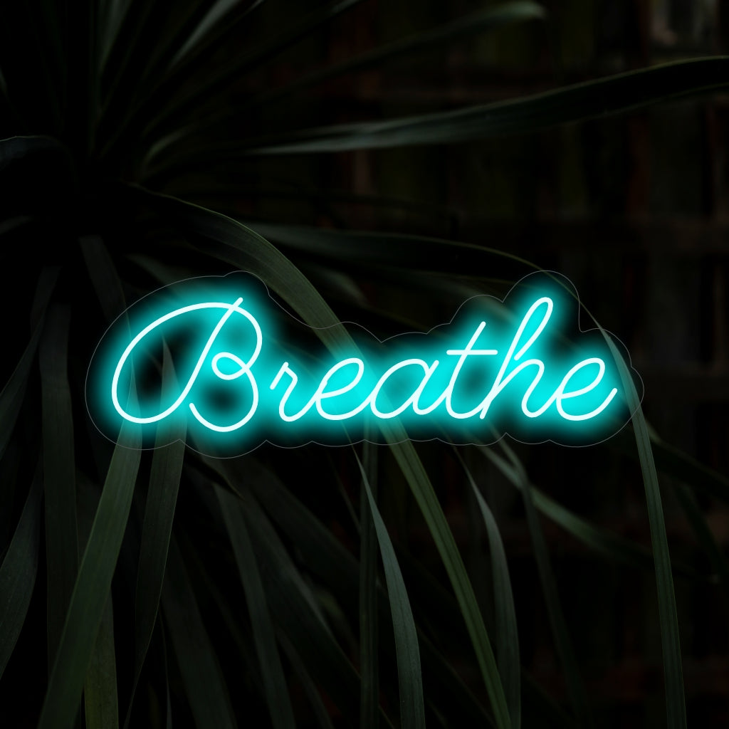 "Breathe Neon Sign" - Een kalmerend neonlicht dat u eraan herinnert te ademen en een sfeer van rust en mindfulness creëert in uw meditatie- of ontspanningsruimte.