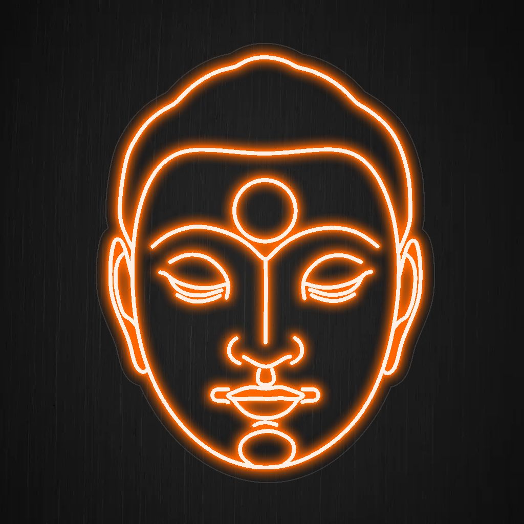 "Buddha Neon Sign" - Een sereen neonlicht met de iconische afbeelding van Boeddha, dat een sfeer van vrede, verlichting en spirituele verbinding creëert in uw meditatie- of heilige ruimte.