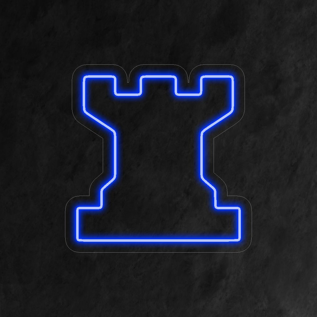 "Chess Rook Neon Sign" ��� Een opvallend en strategisch neonlicht met het iconische schaaktorenontwerp, dat uw ruimte een koninklijke elegantie en een indrukwekkende aanwezigheid geeft.