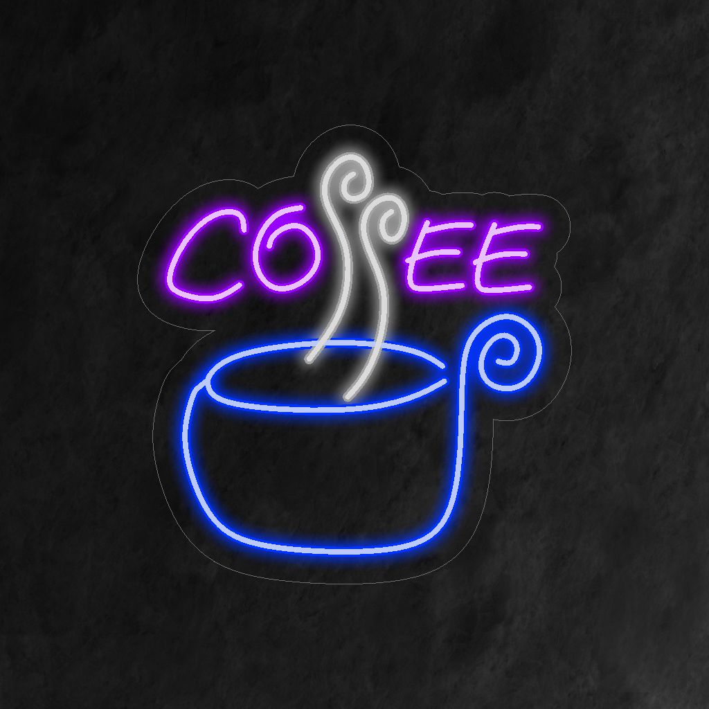 "Coffee Neon Sign" ��� Een warm en uitnodigend neonlicht met het woord "Coffee", dat uw café of keuken een rijke en aromatische ambiance geeft.