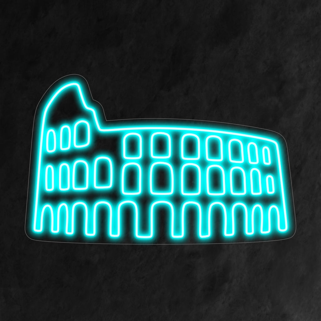 "Colosseum Neon Sign" ��� Een majestueus en historisch neonlicht dat het iconische silhouet van het Colosseum uitlicht en uw ruimte doordrenkt met elegantie en betoverende charme die doet denken aan het oude Rome.
