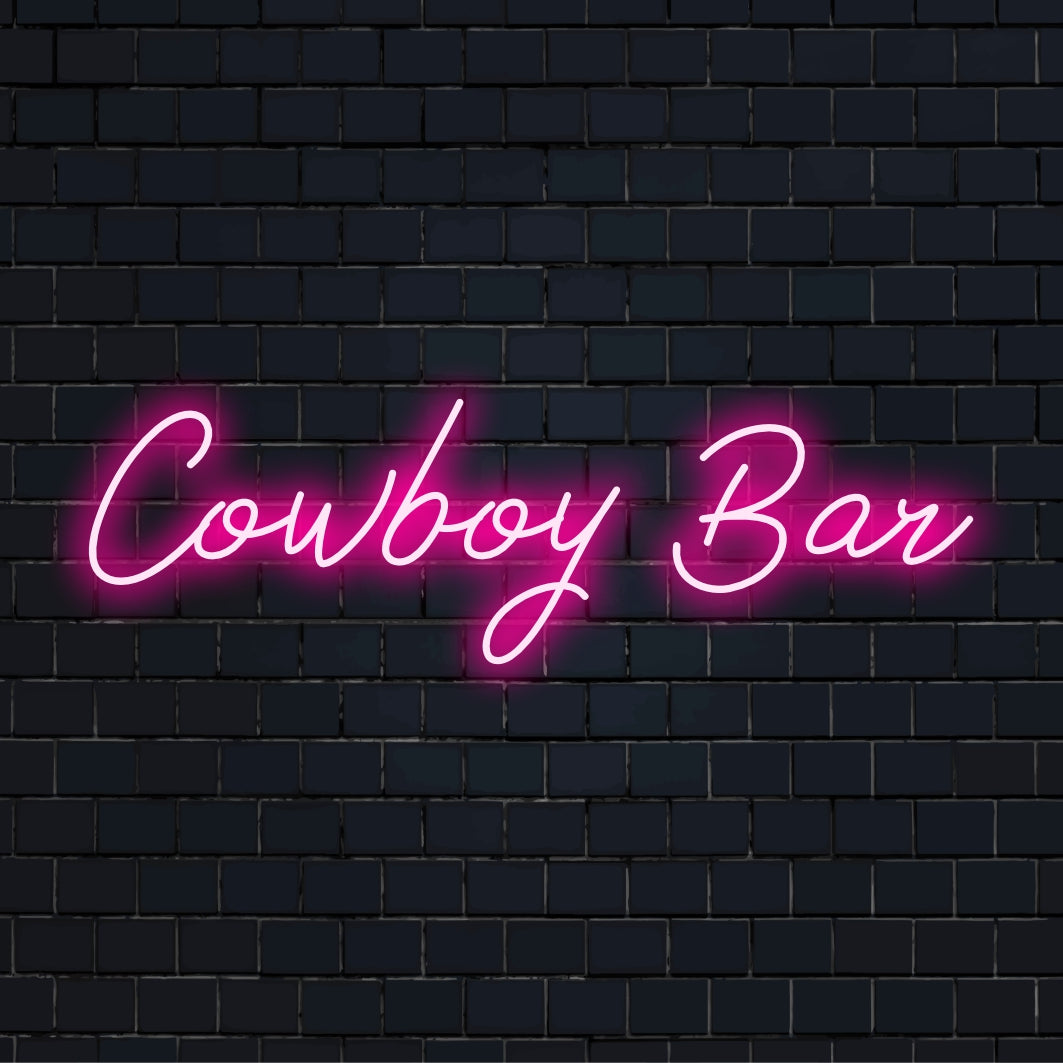 Levendig Cowboy Bar LED-neonbord in een op maat gemaakte westernstijl, perfect voor een rustieke ambiance en neonmuurkunst.