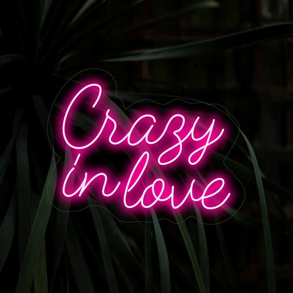 "Crazy In Love Neon Sign" - Een gepassioneerd en romantisch neonlicht met de tekst "Crazy In Love", dat uw ruimte vult met vurige energie en oprechte emotie.