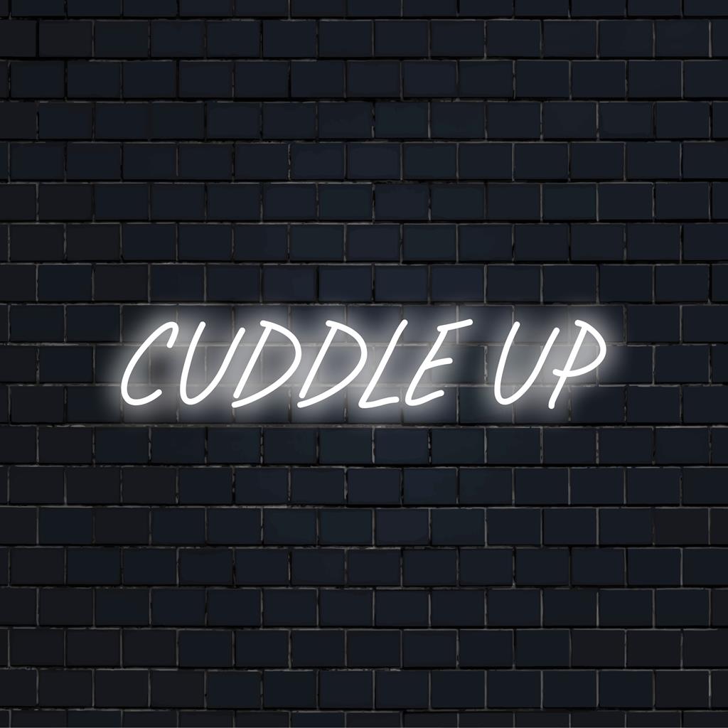 Op maat gemaakt Cuddle Up LED-neonlicht. De perfecte mix van gezellige elegantie, ideaal voor woonaccessoires en sfeerverlichting.