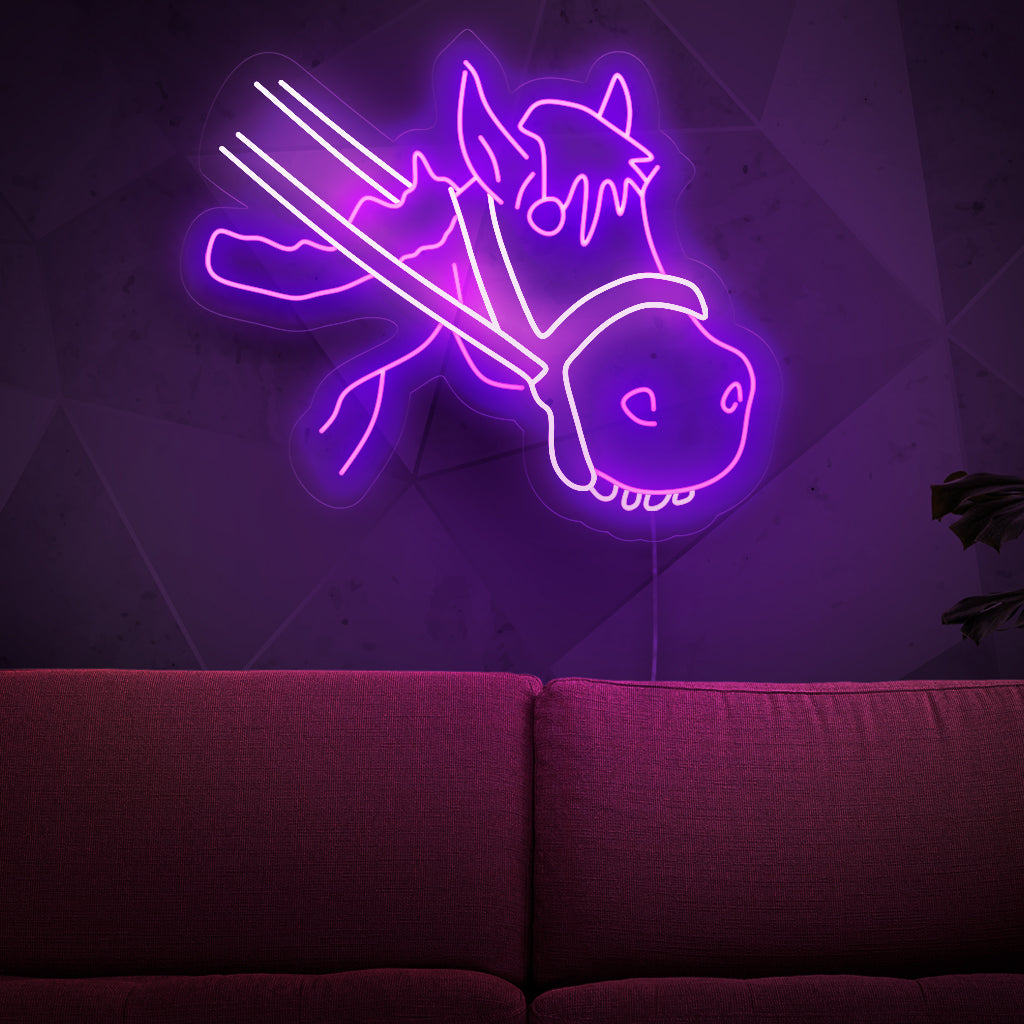 "Cute Donkey Neon Sign" is een leuke en speelse keuze voor dierenliefhebbers. Deze neonlamp toont een innemende ezel en voegt charme en karakter toe aan uw ruimte.