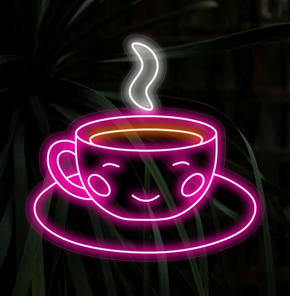 "Cute Happy Coffee Cup Neon Sign" heeft een schattig, vrolijk koffiekopje en voegt een vrolijke en uitnodigende toets toe aan je koffiehoek. Verlicht je ruimte met deze leuke neonlamp voor een gezellige sfeer.
