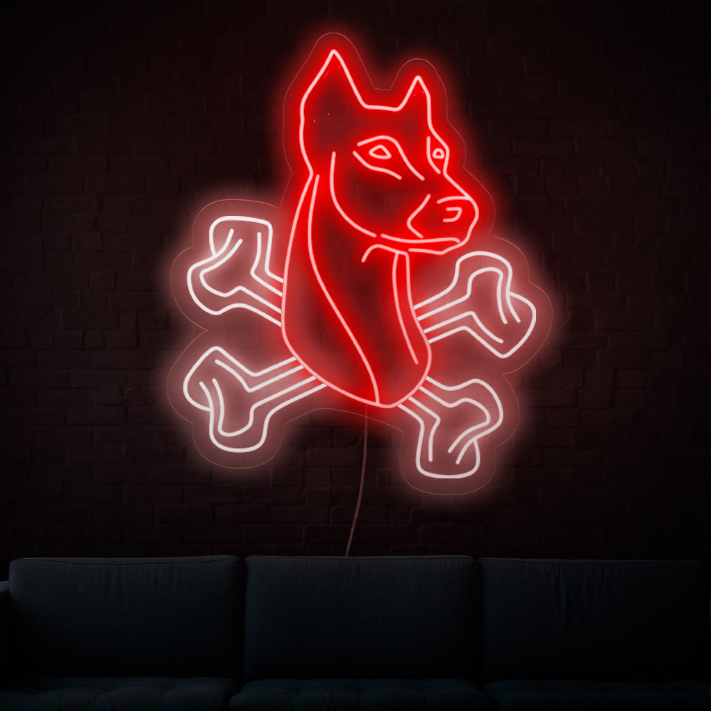 "Doberman Neon Sign" licht op met een gedurfde gloed, waardoor uw ruimte de kracht en loyaliteit uitstraalt die bij dit iconische hondenras horen. Perfect voor hondenliefhebbers en omgevingen met een huisdierthema.