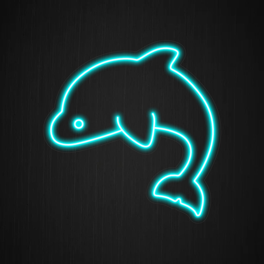 "Dolphin Neon Sign" licht op met een speelse gloed en vult uw ruimte met de vreugde en elegantie van deze zeedieren. Dit is ideaal voor liefhebbers van de oceaan en omgevingen met een maritiem thema.