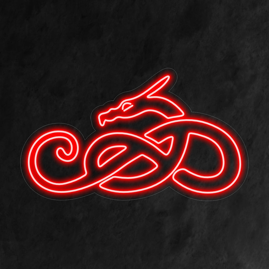 "Dragon Neon Sign" licht op met een opvallende gloed die de mystieke aanwezigheid van draken vastlegt. Dit maakt het ideaal voor fantasyliefhebbers en thema-omgevingen.