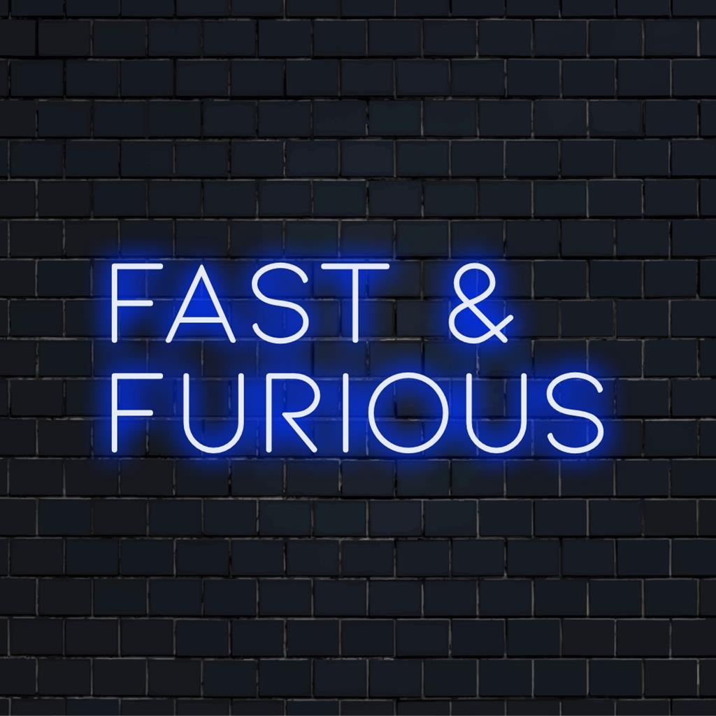 Verlicht LED-neonbord geïnspireerd op Fast and Furious, veelzijdig en perfect als muurdecoratie voor motorsportliefhebbers.