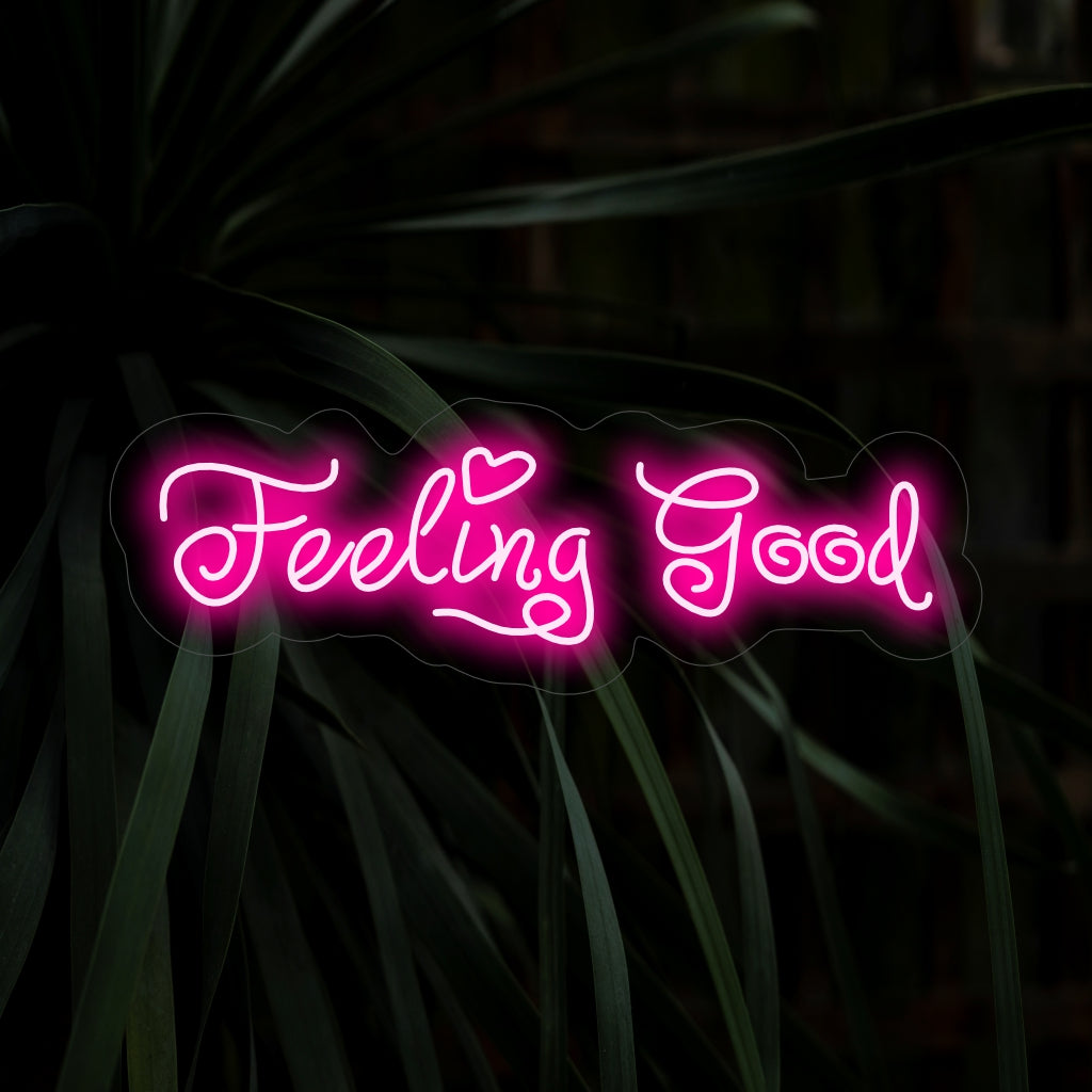 "Feeling Good Neon Sign" straalt positiviteit uit en is perfect voor wellnessruimtes en gebieden die een positieve mindset en welzijn stimuleren. Het voegt een levendige sfeer toe.