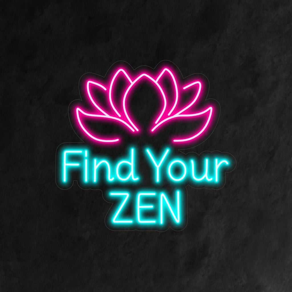 "Find Your Zen Neon Sign" straalt rust uit en is ideaal voor meditatieruimtes en yogastudio's. Het voegt een serene sfeer toe en stimuleert de ontdekking van innerlijke vrede.