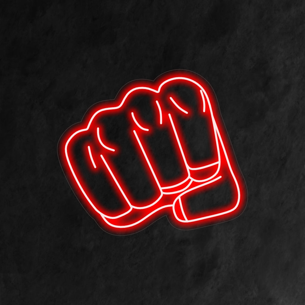 "Fist Punch Neon Sign" is een krachtige en motiverende toevoeging aan uw sportinterieur. Een neonlamp die de dynamische energie van een vuiststoot vastlegt.