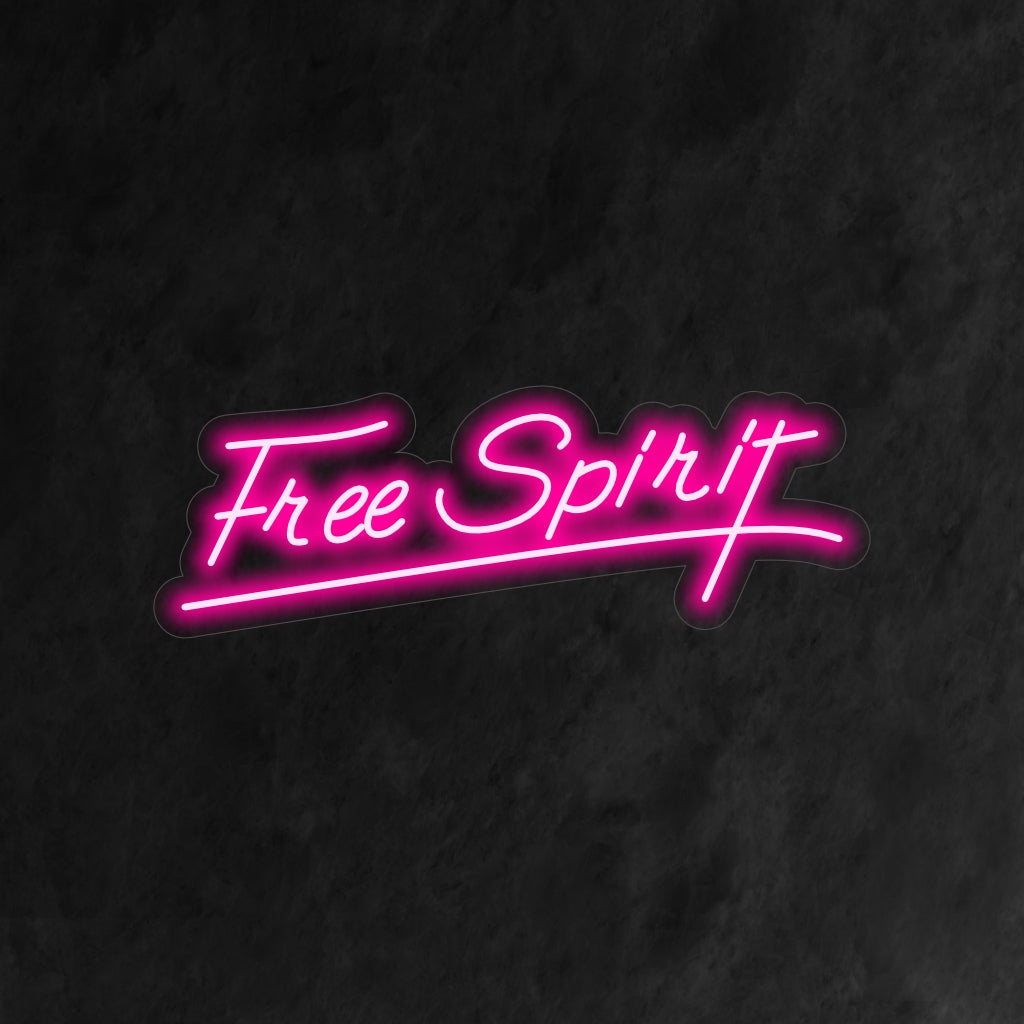 "Free Spirit Neon Sign" is een bevrijdende en opbeurende toevoeging aan je interieur. Een neonlamp die de essentie van een vrije geest viert.