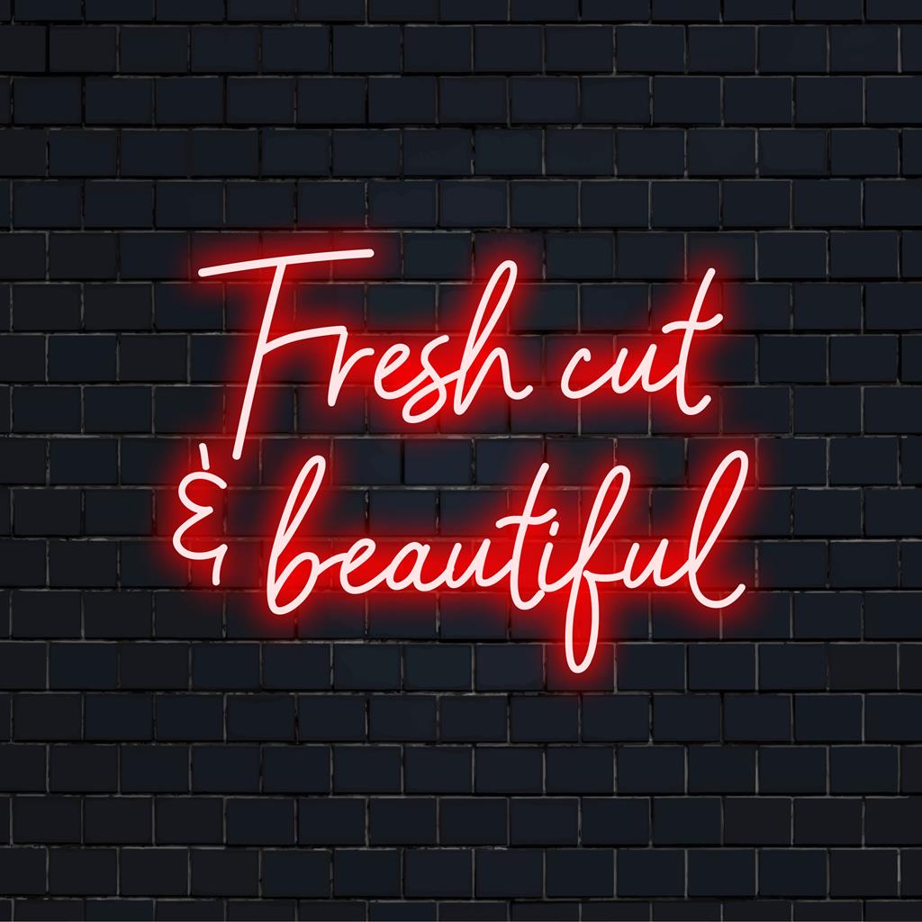 Aangepast LED-neonbord ��� Fresh Cut Prachtige vibes stralen uit met levendige gekleurde gloed, perfect voor een uniek neondecoratieaccent.