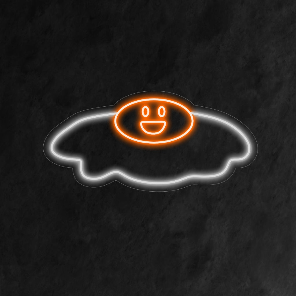 "Fried Egg Neon Sign" - Sissend van de charme van een ontbijt, perfect voor cafés en ontbijtplekken, ter ere van de zonnige vreugde van een gebakken ei.