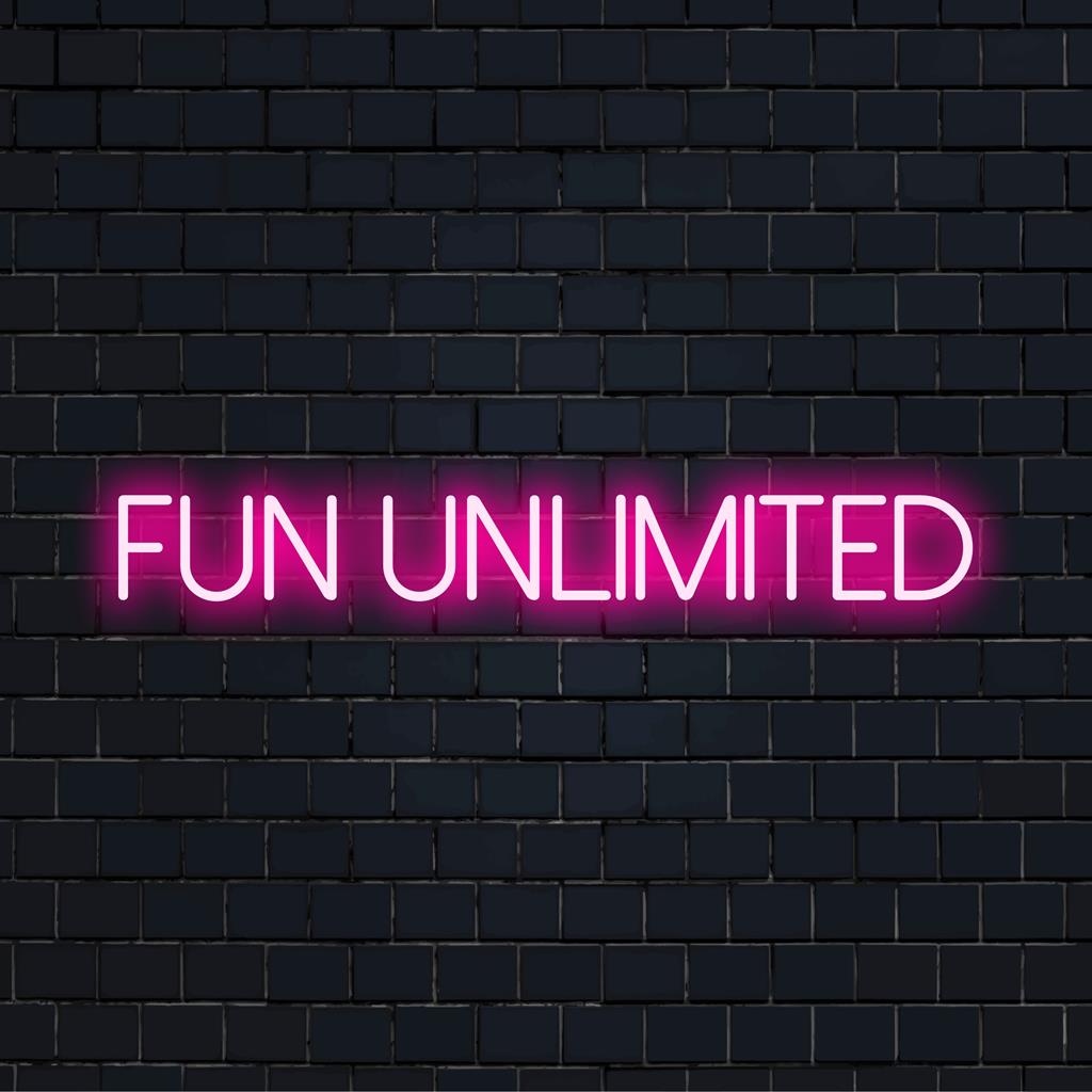 Aangepast LED-neonbord met Fun Unlimited, perfect om een levendige toets toe te voegen aan elke ruimte of inrichtingsstijl.