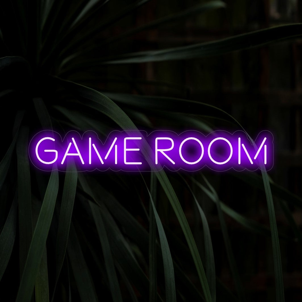 "Game Room Neon Sign" - Pulserend van opwinding, een blikvanger voor gamerooms en entertainmentruimtes, die de spanning van game-avonturen versterkt.