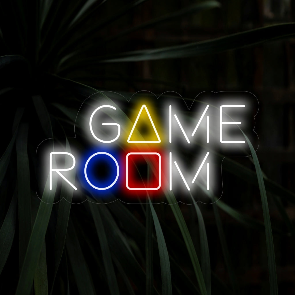 "Game Room Neon Sign" - Stralend met game-allure, perfect voor game rooms en entertainmentruimtes, waardoor de omgeving een speelse sfeer uitademt.