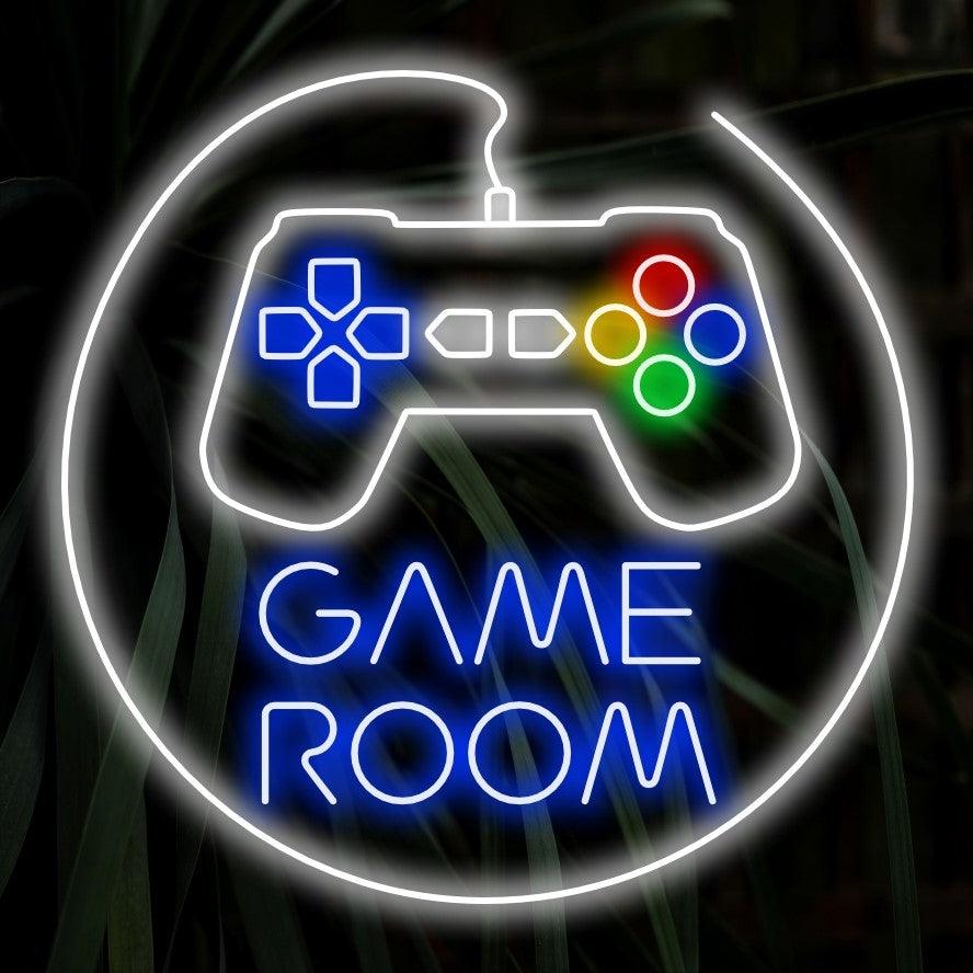 "Game Room Neon Sign" - Verlicht met een speelse uitstraling, een must-have voor game rooms en entertainmentruimtes en creëert een paradijs voor gameliefhebbers.
