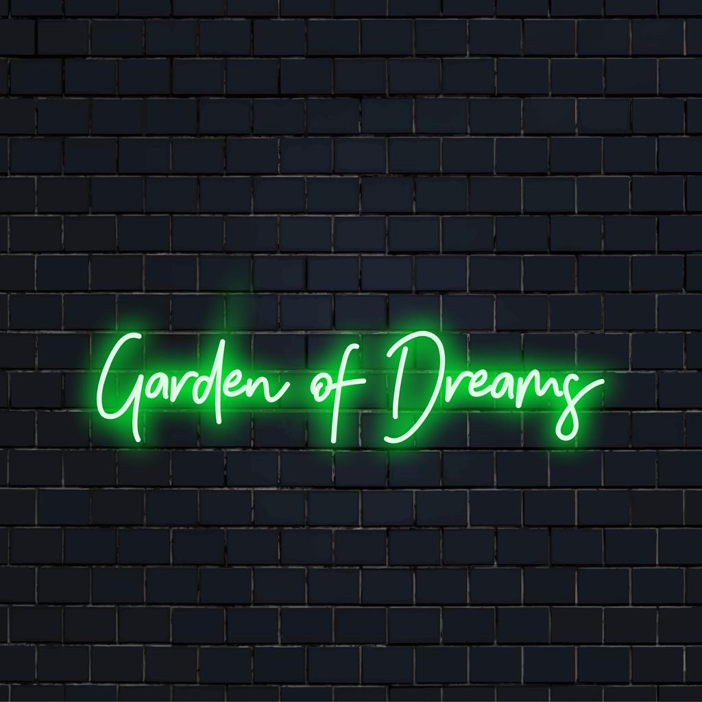Aangepast LED-neonbord met Garden Of Dreams: een levendige, gepersonaliseerde neonkunststijl voor elke ruimte.