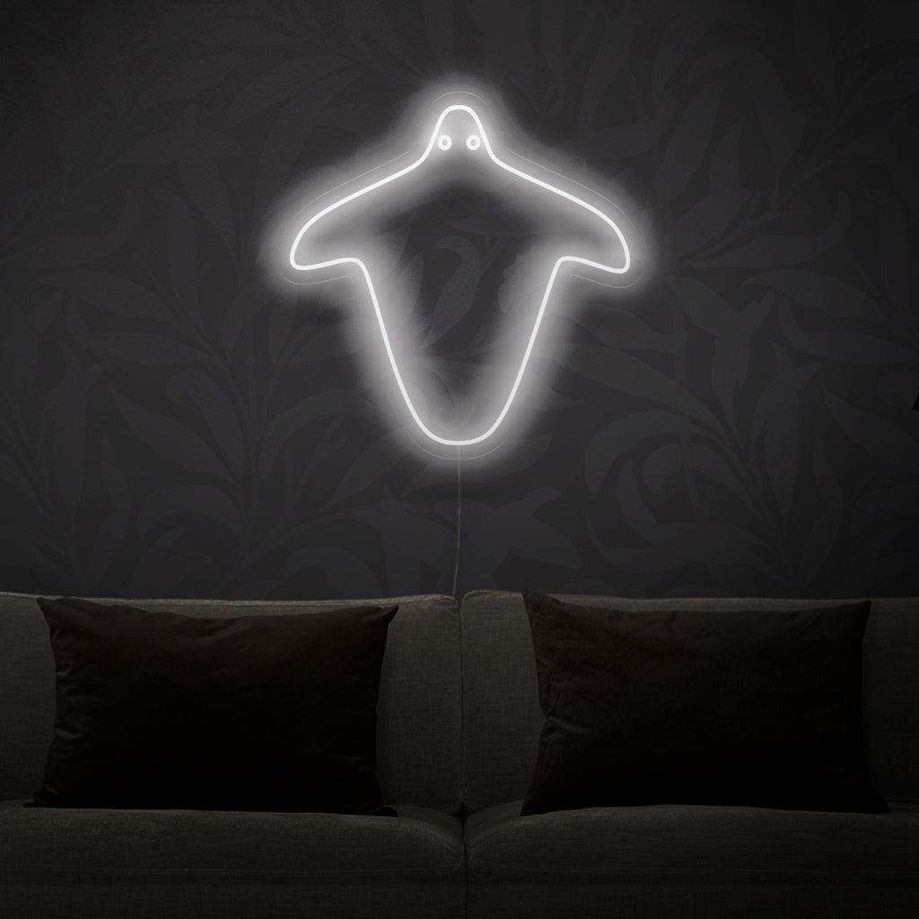 "Ghost Neon Sign" - Gloeiend met een spookachtige aantrekkingskracht, perfect voor Halloween-decoraties en speelkamers, en roept een vleugje mysterie op.
