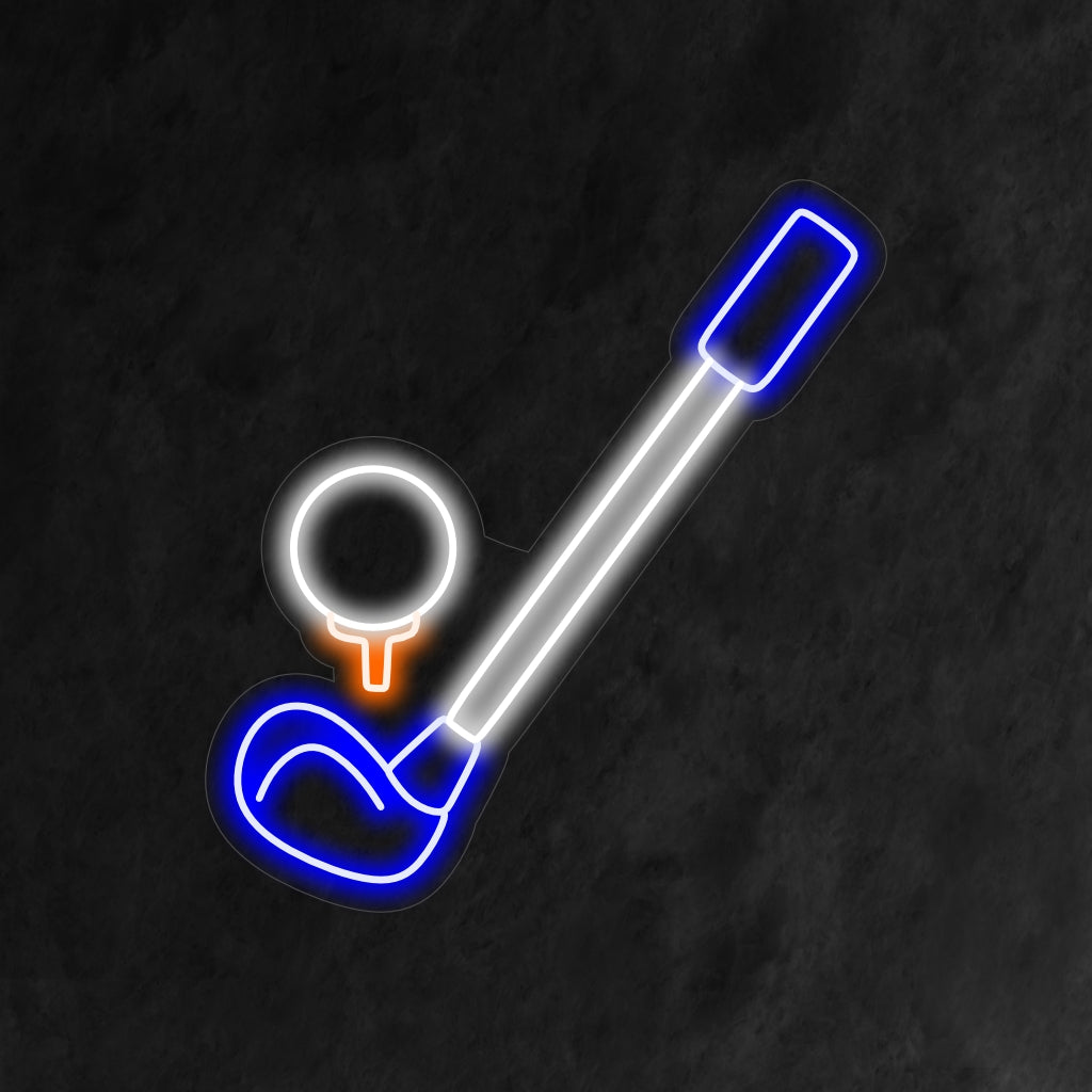 "Golf Neon Sign" - De essentie van de sport wordt hier tot uitdrukking gebracht. Ideaal voor golfliefhebbers en sportbars. Het viert de liefde voor golf en de spanning van het spel.