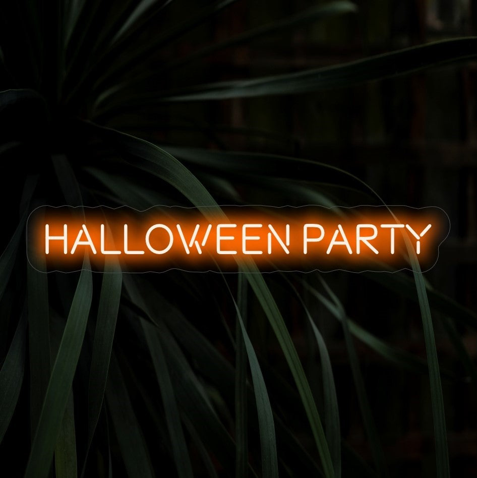 "Halloween Party Neon Sign" - Voegt een griezelige en feestelijke toets toe, perfect voor Halloween-themafeesten en spookhuizen, en viert de griezelige en opwindende geest van Halloween.