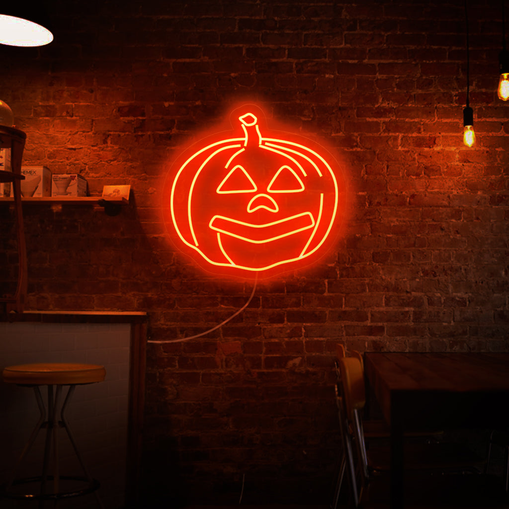 "Halloween Pumpkin Neon Sign" - Brengt een klassiek Halloween-symbool tot leven, perfect voor Halloween-feestjes en spookattracties, en legt de iconische geest van het seizoen vast.