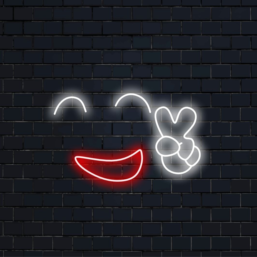 "Happy Peace Smiley Face Neon Sign" - Straalt positiviteit en vrede uit, perfect voor ruimtes die vreugde willen verspreiden en een harmonieuze sfeer willen creëren.