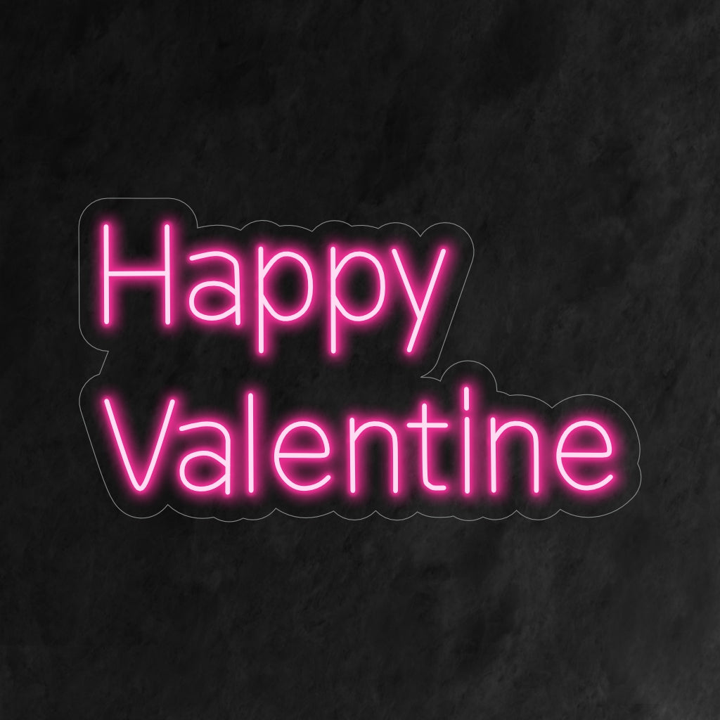 "Happy Valentine Neon Sign" - Straalt liefde en romantiek uit, perfect voor Valentijnsdagvieringen, romantische gelegenheden of elke ruimte waar de liefde wordt gevierd.