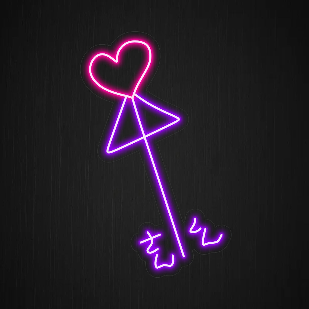 "Heart and Arrow Neon Sign" - Symboliseert liefde en genegenheid, perfect voor ruimtes die liefdesverhalen, bruiloften of romantische sferen vieren.