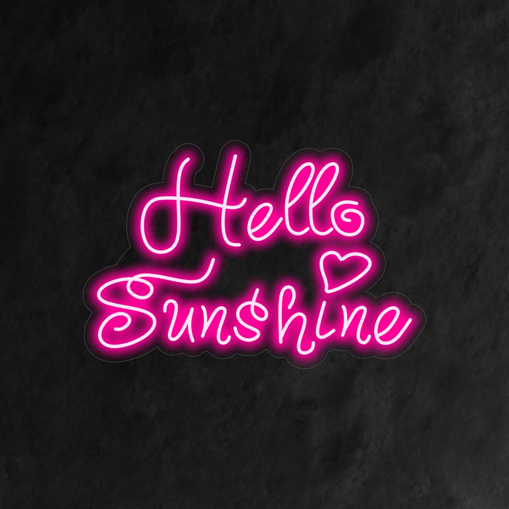 "Hello Sunshine Neon Sign" is een positieve en vrolijke toevoeging aan je interieur. Een neonlamp die de opbeurende boodschap van een zonnige groet overbrengt.