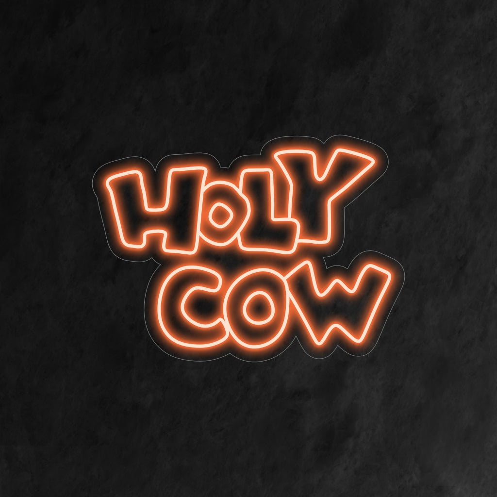 "Holy Cow Neon Sign" - Een speelse en opvallende toevoeging voor eigenzinnige cafés en restaurants. Het voegt een vleugje speelsheid toe met een uniek en gedenkwaardig neonlicht.