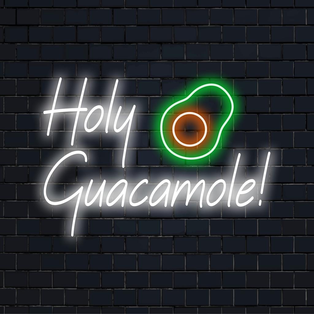 Levendig Holy Guacamole LED-neonbord; het perfecte gespreksonderwerp in neondecoratie voor uw ruimte.