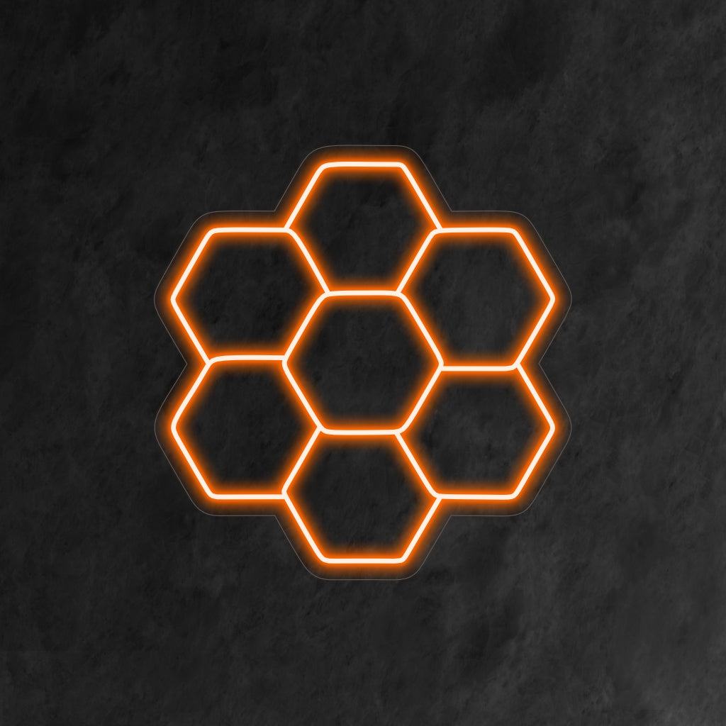 "Honingraat Neonreclame" - Een leuke en stijlvolle toevoeging voor cafés en dessertwinkels met een honingthema. Het ingewikkelde patroon van honingraten zorgt voor een elegante en warme sfeer.