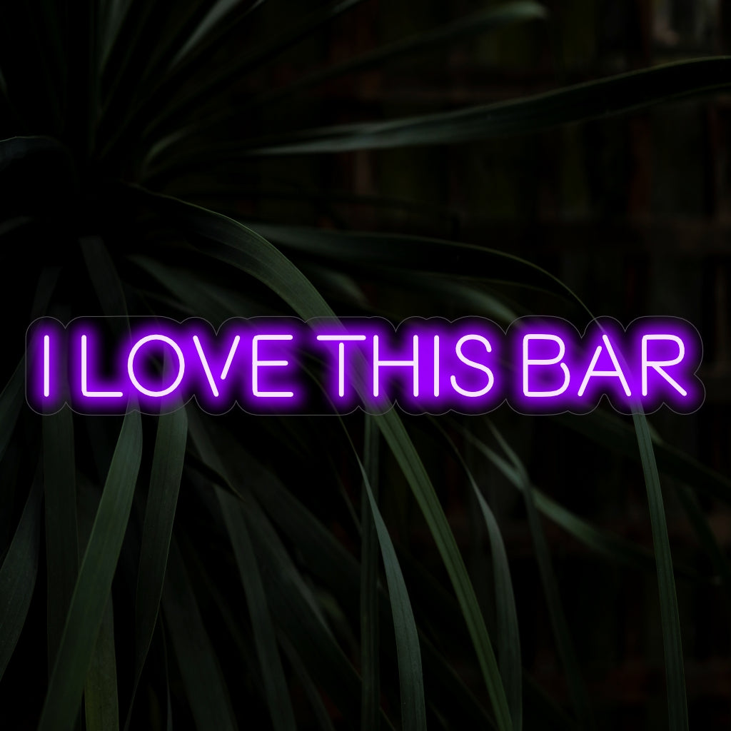 "I Love This Bar Neon Sign" - Een levendige en uitnodigende toevoeging aan bars, met een liefdesverklaring aan de barsfeer, waardoor een levendige en energieke ambiance ontstaat.