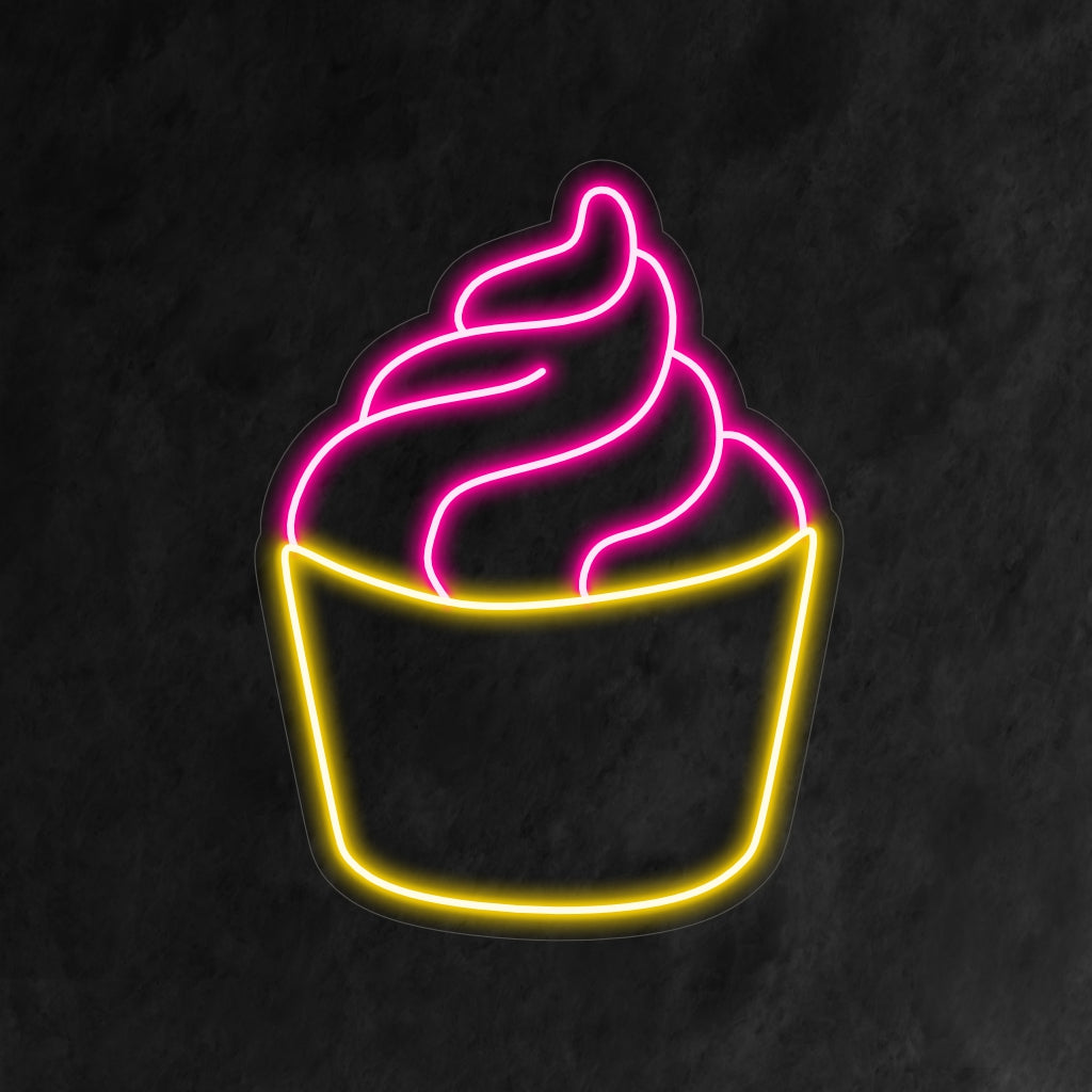 "Ice Cream Neon Sign" - Een charmante toevoeging met het iconische ijshoorntje, dat een vrolijke en uitnodigende sfeer creëert voor iedereen die van zoetigheden houdt.