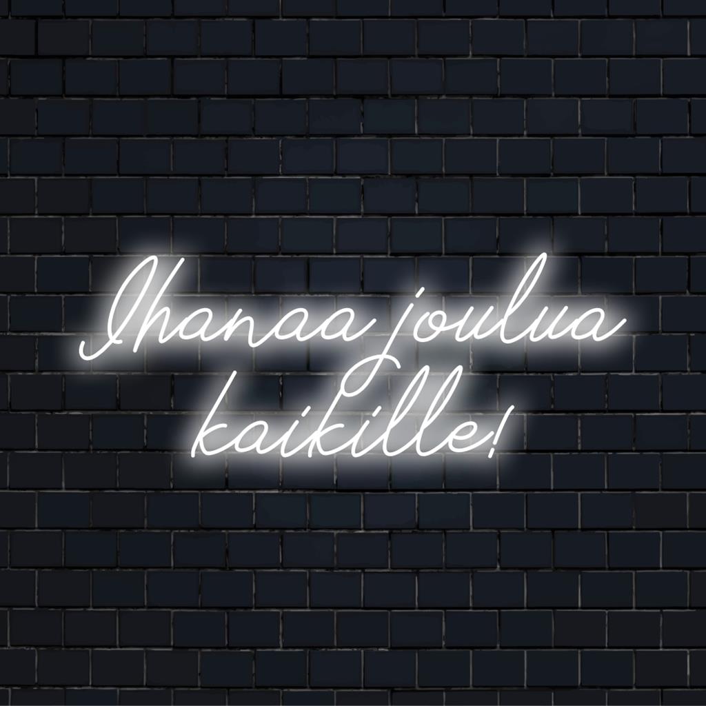 Feestelijk 'Ihanaa Joulua Kaikille!' LED-neonbord, perfect vakantiedecor, op maat gemaakte neonkunst, verlicht elke ruimte, voegt warmte toe.